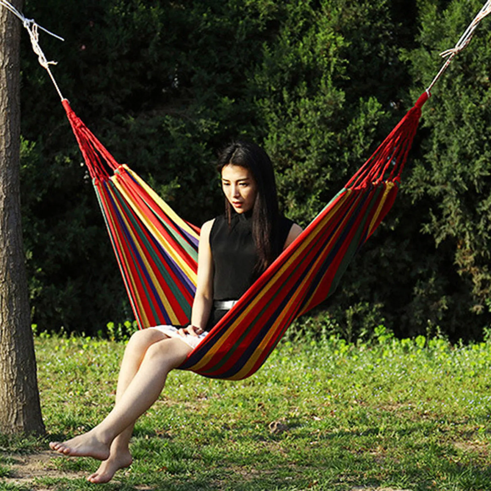 Холщовая креативная кровать качели для улицы и общежития подвесное кресло