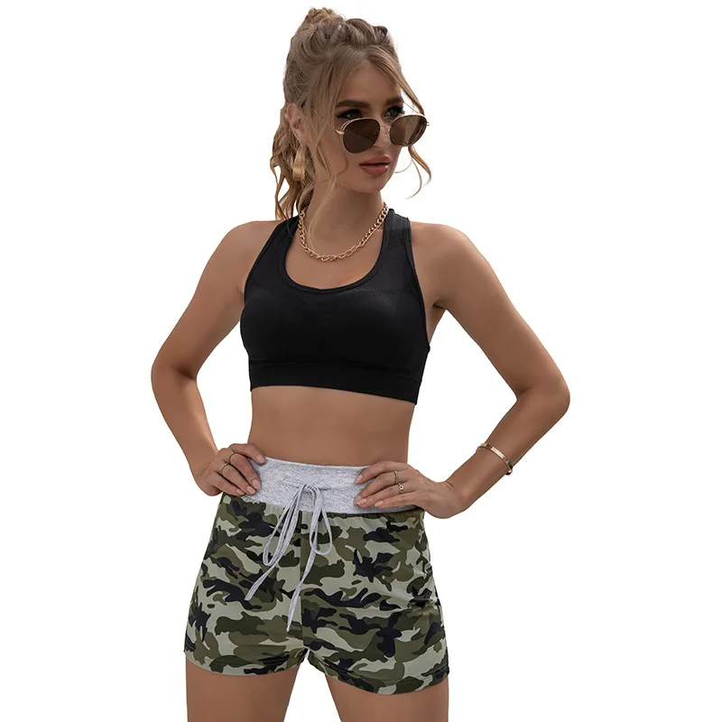 

2021 Spring/summer Lace Camouflage Pants Printed Sports Casual Shorts Skinny Beach Style Shorts