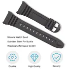 Мягкий силиконовый ремешок для часов Casio W-96H, спортивный ремешок с пряжкой из нержавеющей стали, сменный ремешок для часов, спортивный браслет