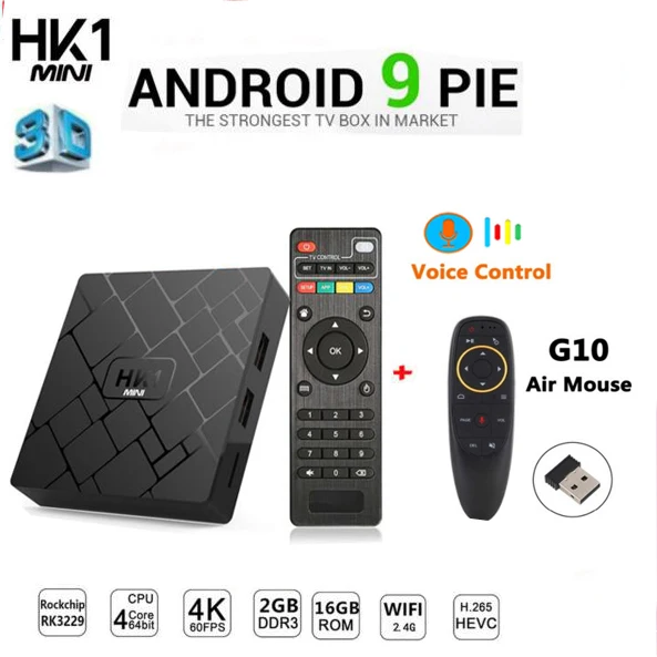 2G 16G G10 Android 9,0 ТВ приставка RK3229 четырехъядерный HK1 мини vs x96 мини 2 Гб 16 Гб воздушная мышь опционально 4 к H.265 Wifi медиаплеер HK1mini - Цвет: 2G 16G G10
