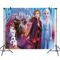 frozen anna elsa princess theme photography backgrounds decoration vinyl cloth birthday party supplies for kids girls favors