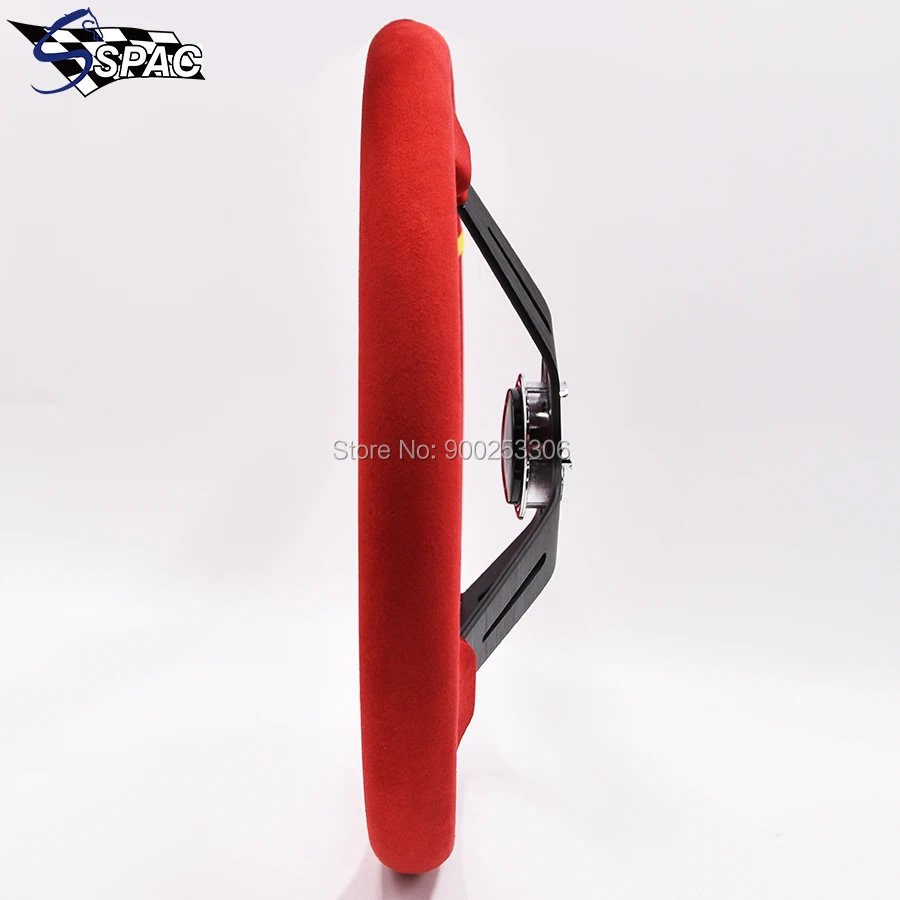 Черная спица Deep Dish замша кожа ND тюнинг Дрифтинг гоночный руль желтая полоска |