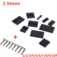 20set 2 54mm dupont connector 2 54 single row plastic shell plug 1p 2p 3p 4p 5p 6p 7p 8p 9p 10p with female terminal