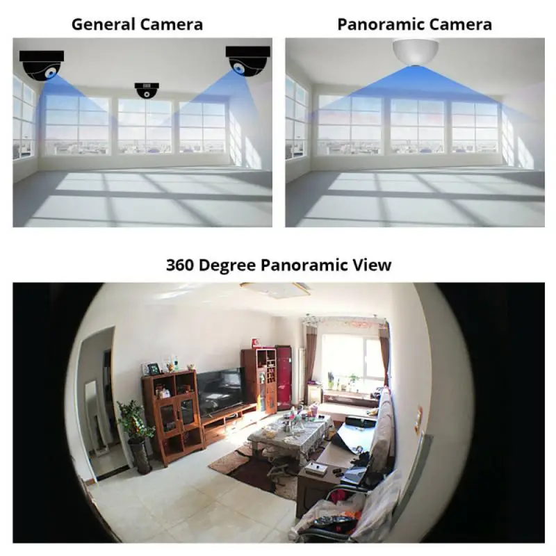 Новейшая HD 360 ° панорамная Wi-Fi 1080P IP камера лампочка для домашней безопасности