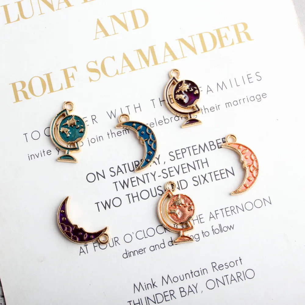 

Подвеска в виде глобуса, Луны, для изготовления ювелирных изделий, сережек, подвесок, модных браслетов, металлическая подвеска