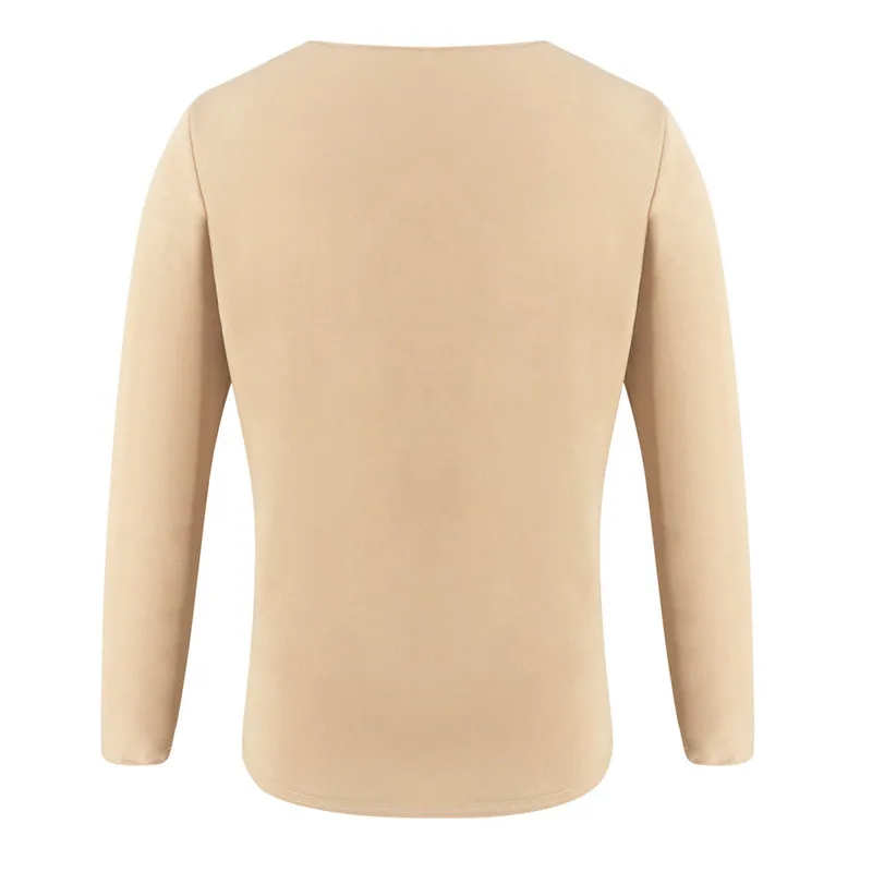 

Women Patchwork Design Ruffles Decor Shirts 2020 New Autumn Winter O-Neck Long Sleeve Solid Color Blouses Elegant Lady Slim Tops