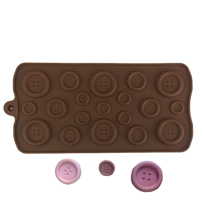 

19 Grids Round Button-shaped Biscuit Mold Chocolate Silicone Mould Fondant Cake Decoration Tool Baking DIY Wholesale