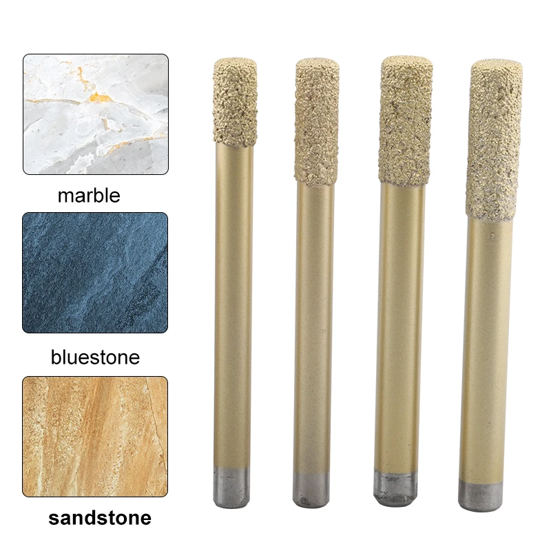 1pcs Flat Bottom Slotted Straight Knife Welding Sintering Granite Head Drill Used For CNC Machine Tool Stone Carving Tools - купить по