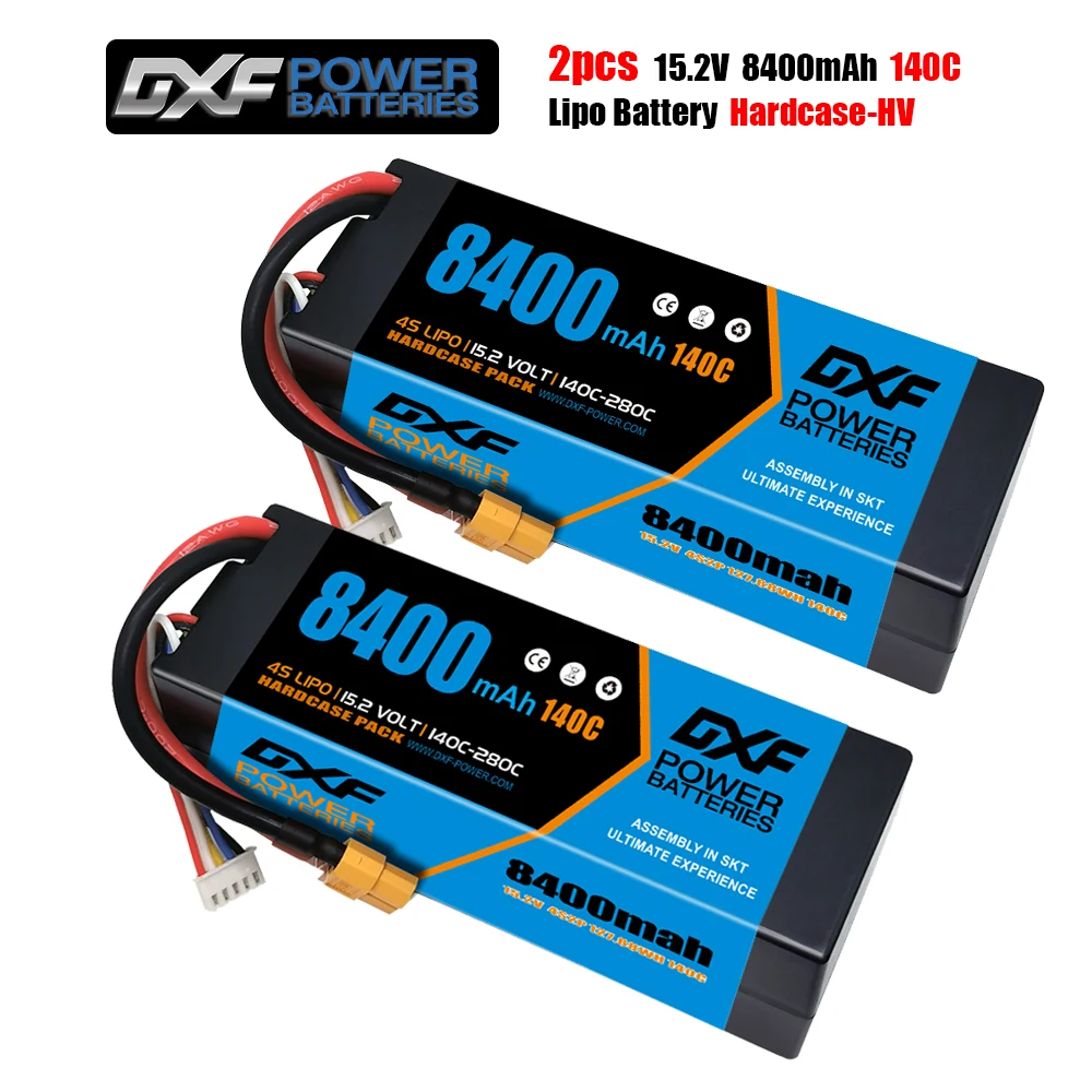 DXF 2 шт. Батарея 4S Lipo 15 V 8400 мА/ч 6300 140C-HV 5 мм макс 280C для жесткие чехлы