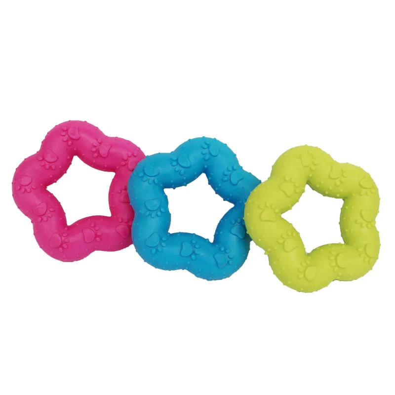 Резиновые игрушки для собак с пятиконечными звездами жевательные прорезыватели