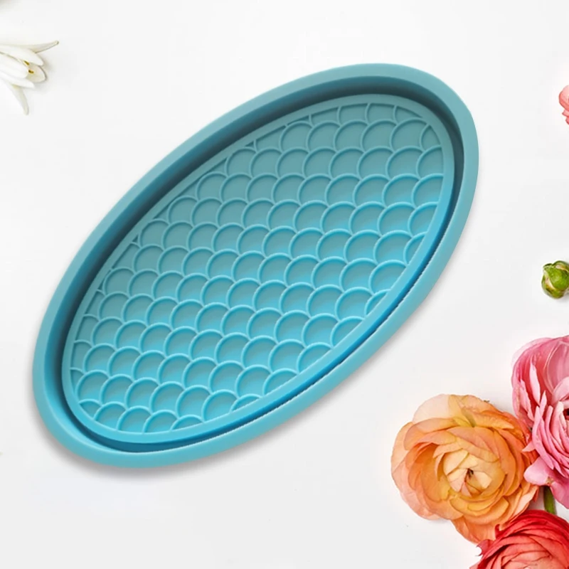 

Fish Scale Storage Box Epoxy Resin Mold Plate Tray Silicone Mould DIY Craft Tool 1XCA