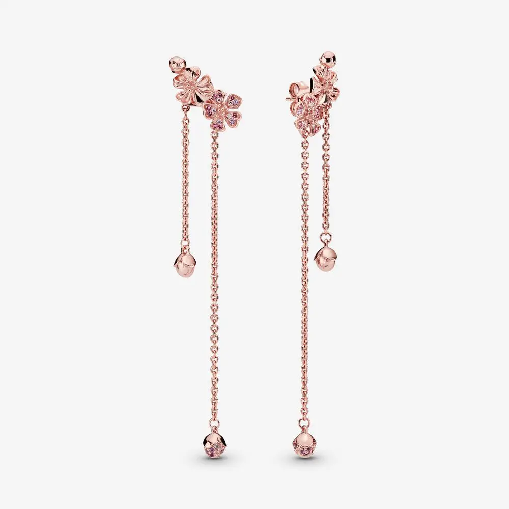 

2020 New 925 Sterling Silver Pan Earring Creative Peach Blossom Pan Earrings For Women Wedding Gift Fashion Jewelry