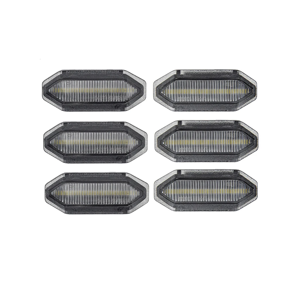 6Pcs Smoked Lens or Clear Front Upper Grill Mesh Grille White LED DRL Daytime Light For Ford Mustang 2015-2019 | Автомобили и