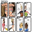 Модный чехол для телефона девушки брюнетт блонд лучшие друзья для iPhone 13 12 Pro Max mini 11 Pro Max XS X XR 6S 7 8 Plus SE 2020