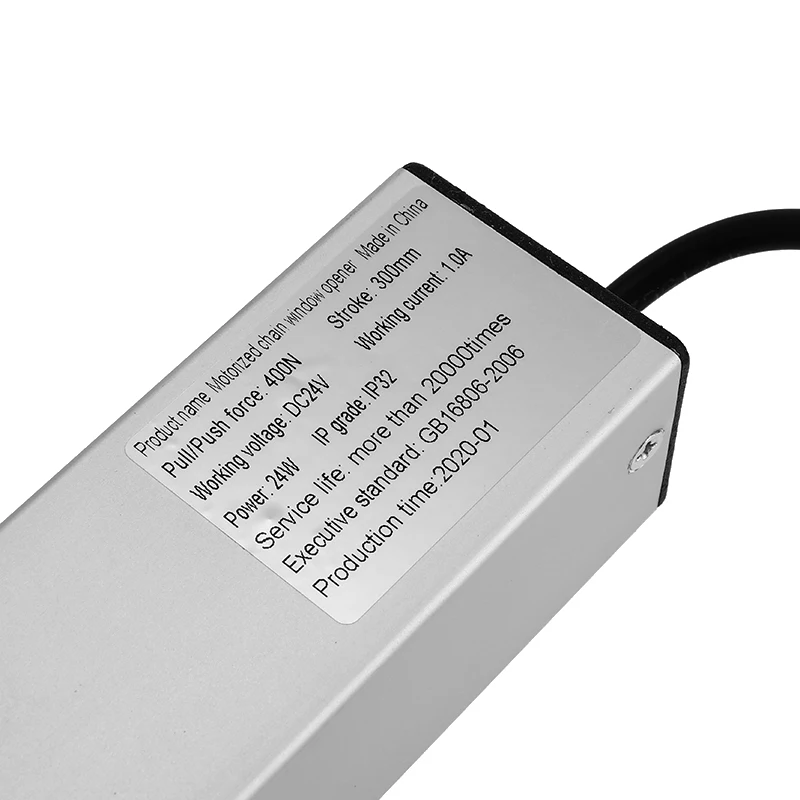 

300mm AC220V Intelligent Electric Window Opener Automatic Electric Motorized Stainless Steel Chain Window Opener