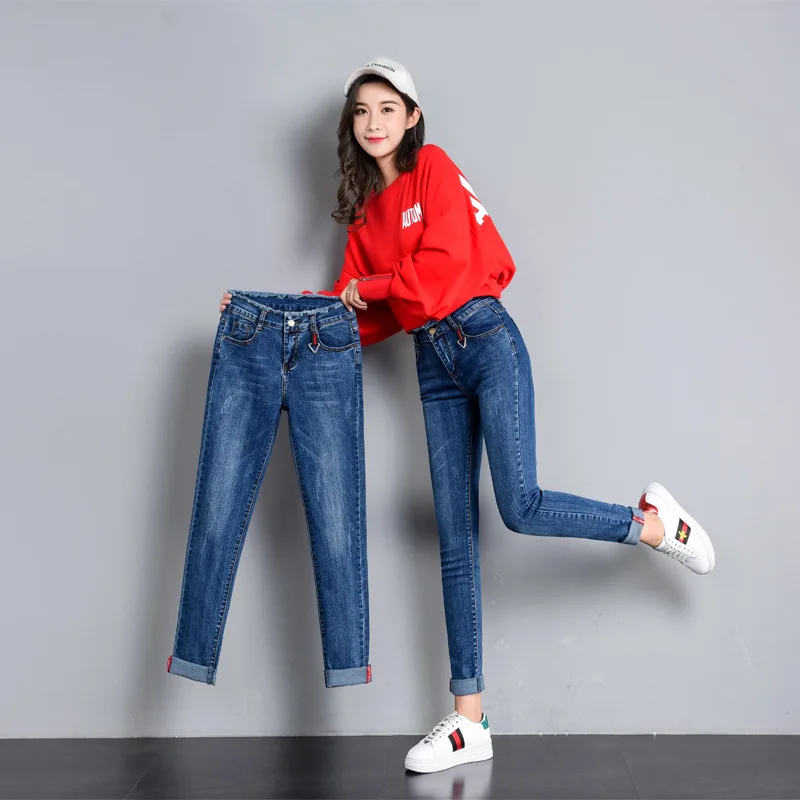 Женские джинсы карандаш джинсы-стрейч с высокой талией для мам 2020 | Женская