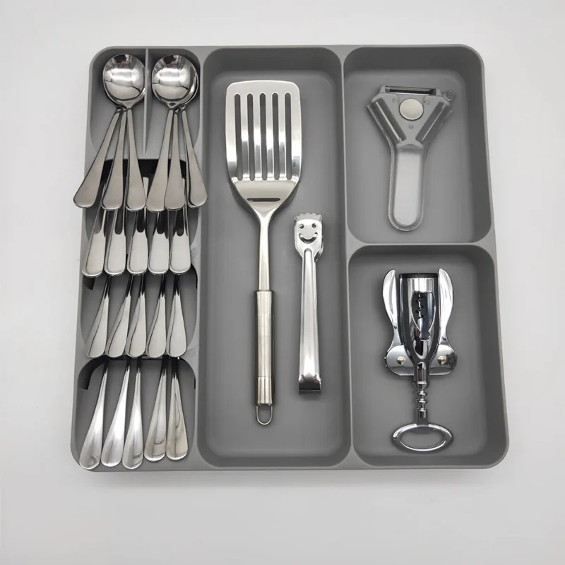 

Kitchen Drawer Storage Box Tray Knife Spoon Fork Separated Storage Tray Cutlery Knife Rack Organizing Storage Box