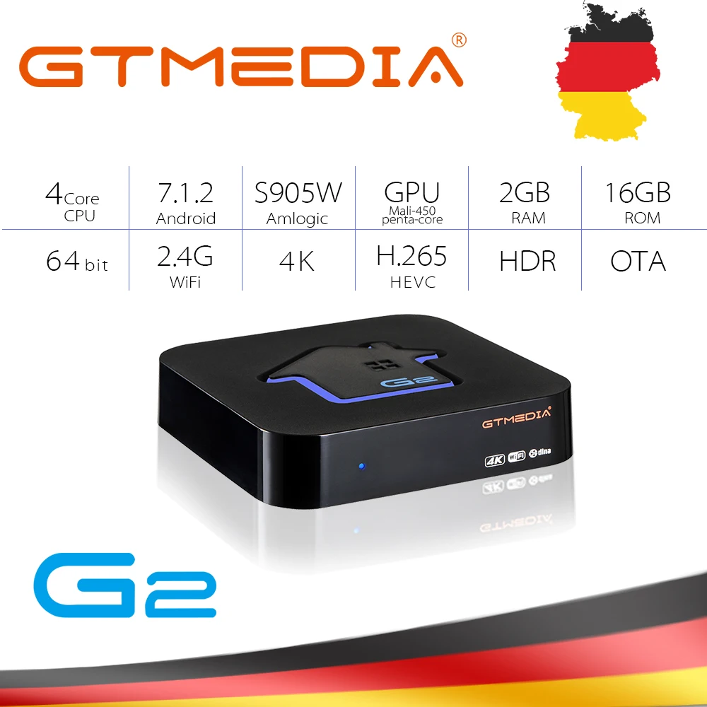 GTMEDIA G2 Smart tv Box 2G+ 16G H.265 Поддержка всех 4K жизни Netflix wifi мир IP tv 1 год ip tv подписка Android Box PK X96