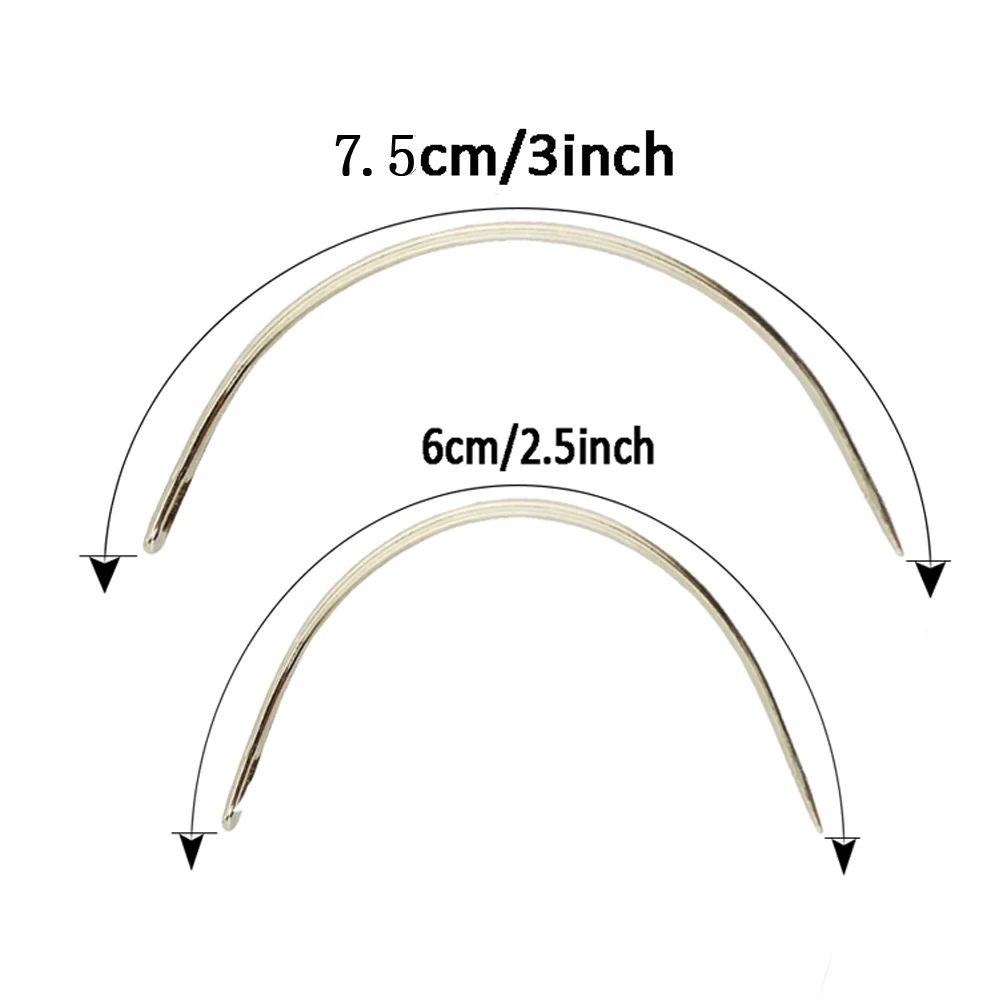 

Combo Deal C Type Weaving Needle Upholstery Carpet Leather Canvas Repair Weaving Curved Needles 50pcs(30pcs 2.5''+20pcs 3inch'')