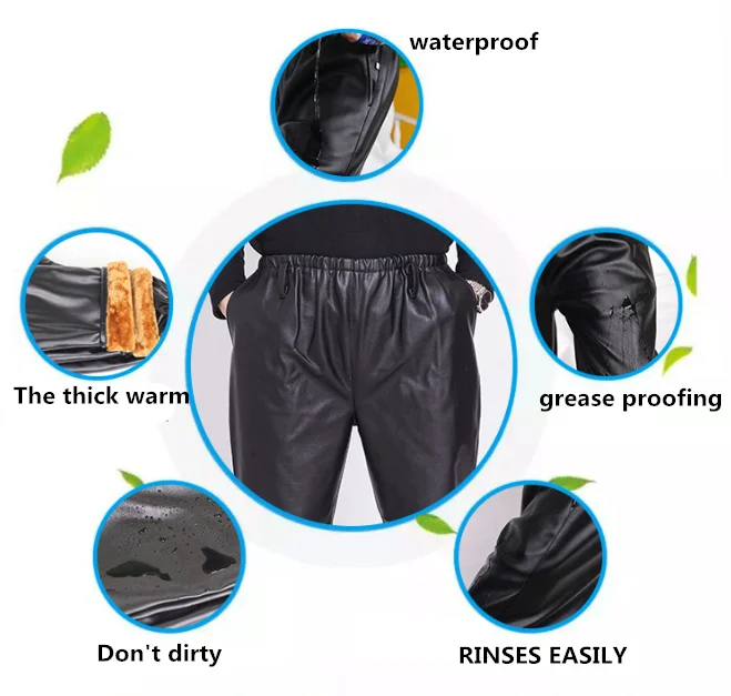 Мужские зимние брюки из искусственной кожи пу Детские плотного повседневные