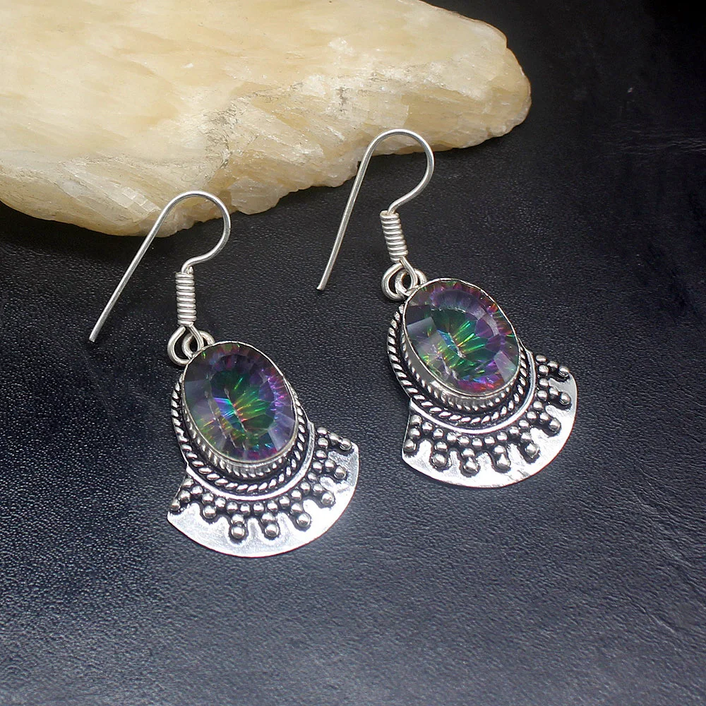 Gemstonefactory большая акция Уникальные 925 Серебряные винтажные радужные огненные