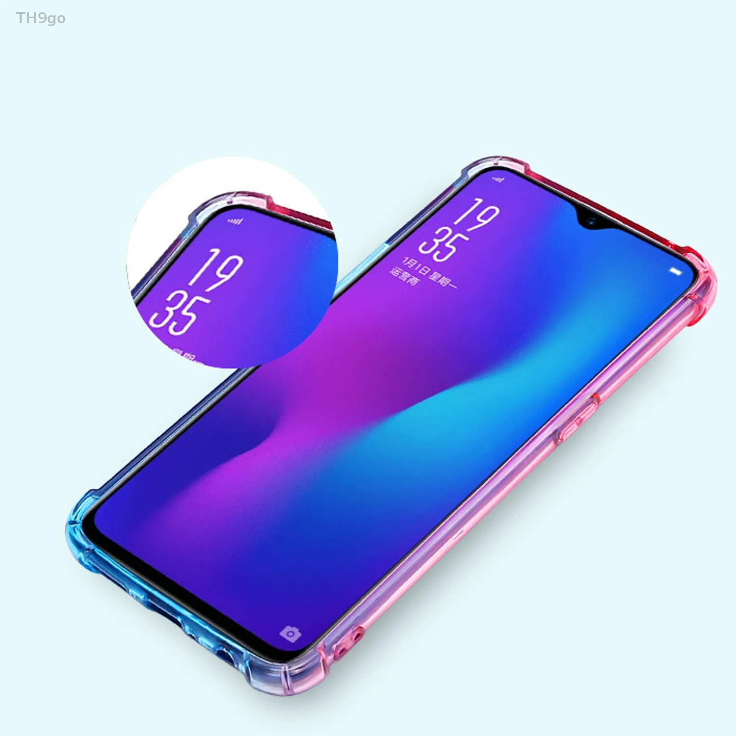 Градиентный чехол для OPPO R9 R9S R11S Plus R15 R17 Pro RX17 Neo противоударный мягкий силиконовый