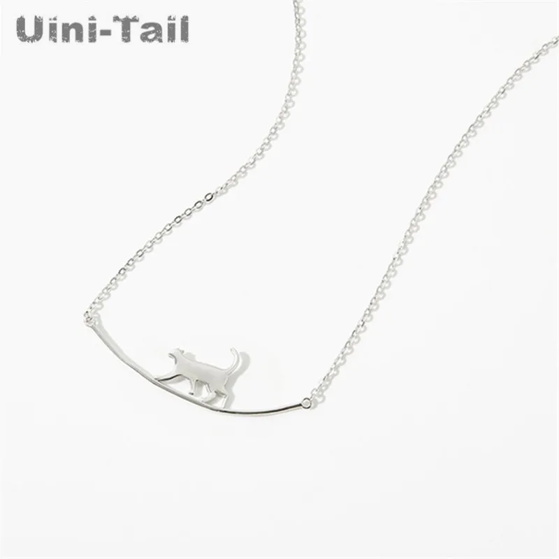 

Uini-Tail new hot 925 sterling silver cute arc cat necklace niche design sweet romantic cat pendant necklace can be wholesale