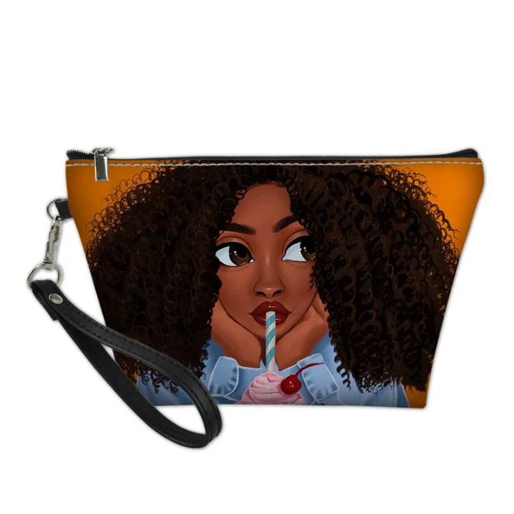 

Aftro African Girl Printing Women Make Up Bags Cosmetic Case Large Toiletry Wash Kit Bag Professional Porta Trucchi Borsa