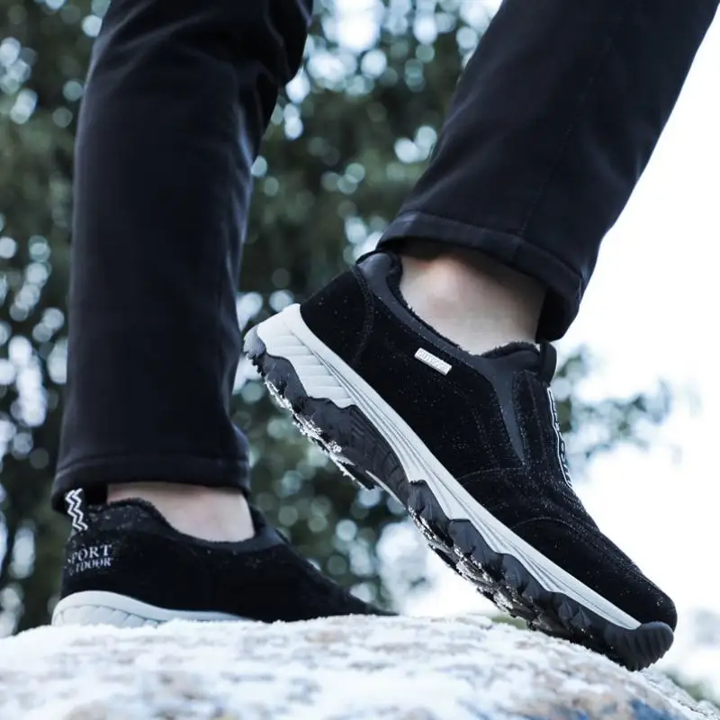 

Men Hiking Snow Shoes Mountain Climbing Shoes Anti-skid Outdoor Trekking Camping Men's Sneakers Ankle Casual Men's Warm Shoes