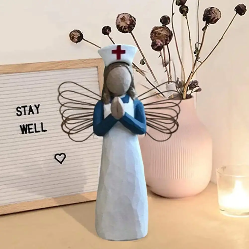 

2021 Angel Nurse Miniature Home Table Desktop Ornament Decoration Figurine Resin Crafts Statue Decorative Accessories Gifts New