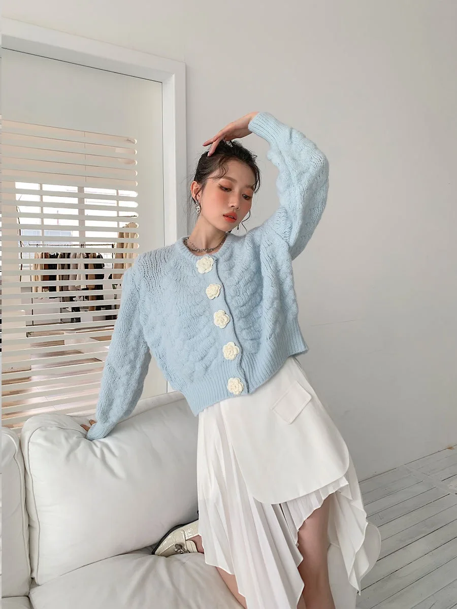 Элегантный свитер в стиле преппи Глория &amp Grace вязаный кардиган с голубыми