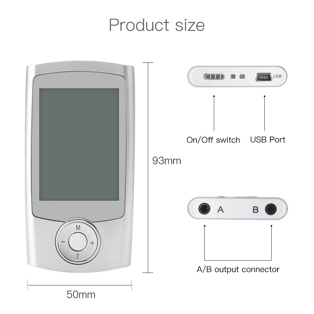 Стимулятор мышц Tens блок 16 режимов двойной выход массажер для облегчения боли в