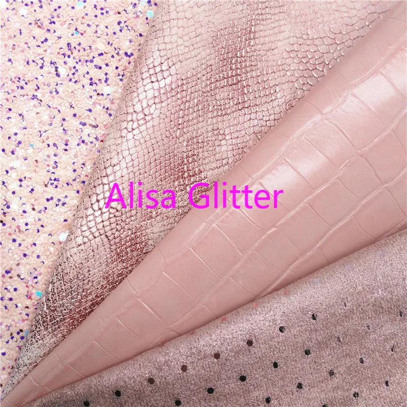 1 шт. блестящая розовая ткань с блестками Alisa размера A4 21x29 см из искусственной