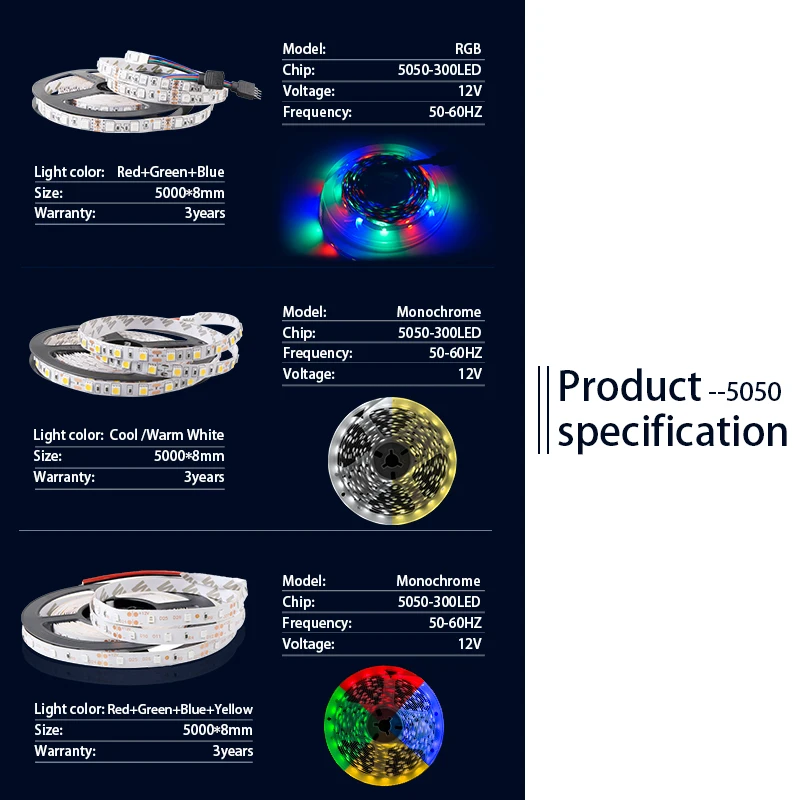 Светодиодная водонепроницаемая лента RGB 2835 5050 60 светодиодов на метр | Освещение