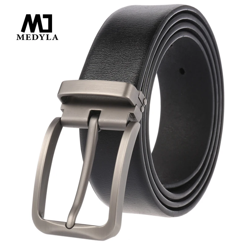 MEDYLA Cowskin Belt Men Accessories Cowboy Genuine Leather Belts For Men Vintage Pin Buckle Mens Belts Gift For Man LY4020