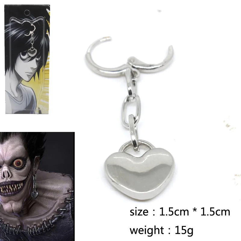 Аниме Косплей Реквизит Death Note Ryuk серьги унисекс зажим для ушей аксессуары сплав в