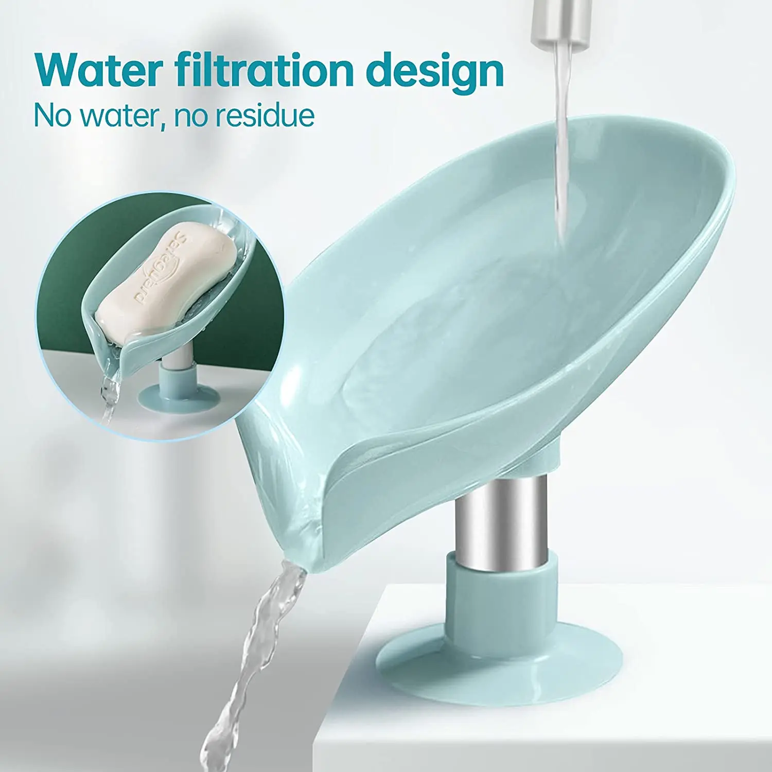 

Soap Holder Leaf Shape Drain Soap Box tray with Suction Cup Soaps Dish Storage Rack for Shower Bathroom Kitchen Accessories
