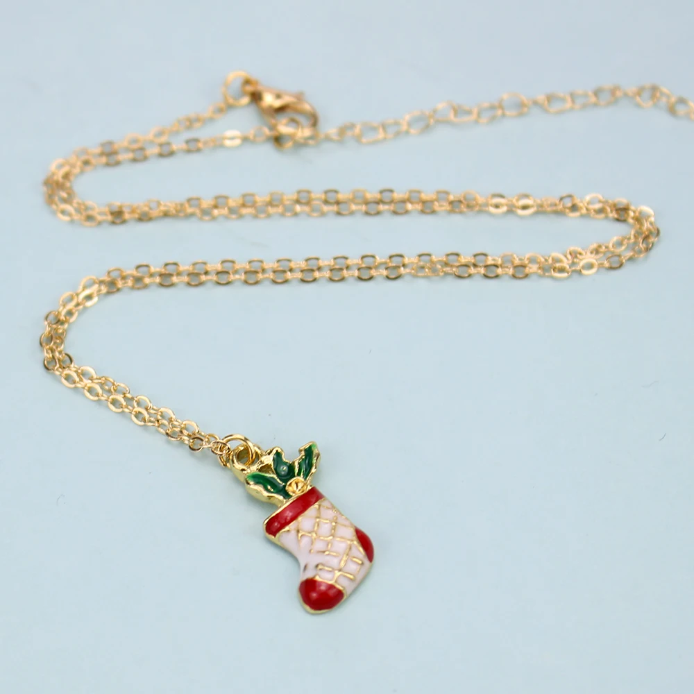 Europe and the United States fashion Christmas series jewelry drops oil socks simple wild earrings necklace set women | Украшения и