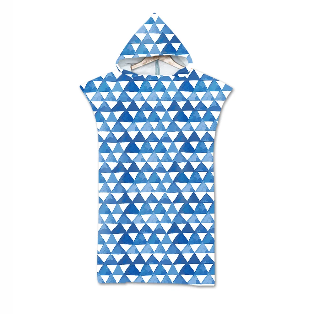 75*110cm Microfiber Printed Hooded Bath Beach Towel For Adults Quick Dry Swimming Poncho With Cloak Bathrobe | Дом и сад