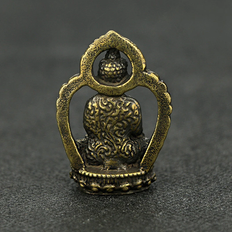 Мини-фигурки Будды из латуни в стиле ретро Западная троица медь буддизм фэн-шуй