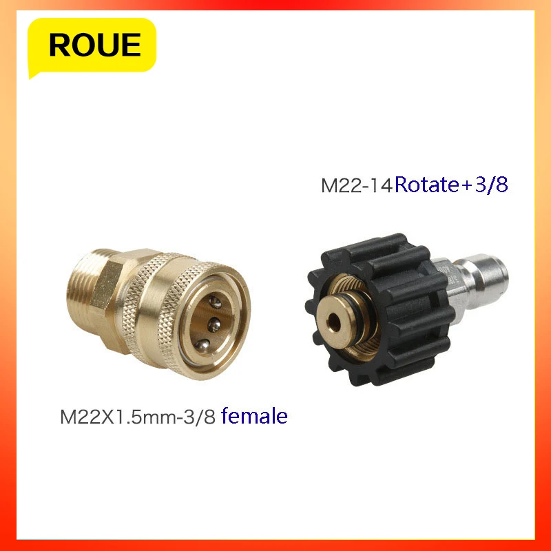 

Латунный переходник M22 с внутренней резьбой + быстроразъемный штекер 3/8 дюйма для автомойки высокого давления