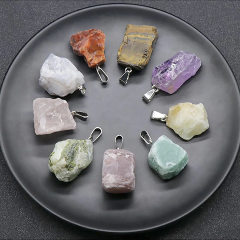 Ожерелье из натурального минерала необработанные камни ювелирные изделия