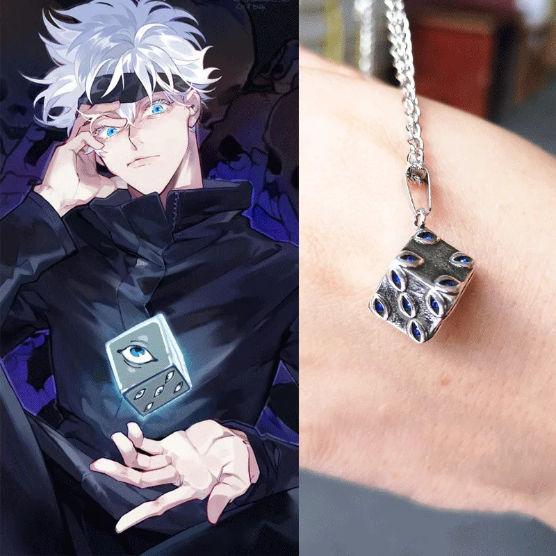 

Anime Figure Jujutsu Kaisen Necklace Gojo Satoru Necklace Ring Itadori Yuji Cosplay Accessories Ring Kugisaki Nobara Cartoon
