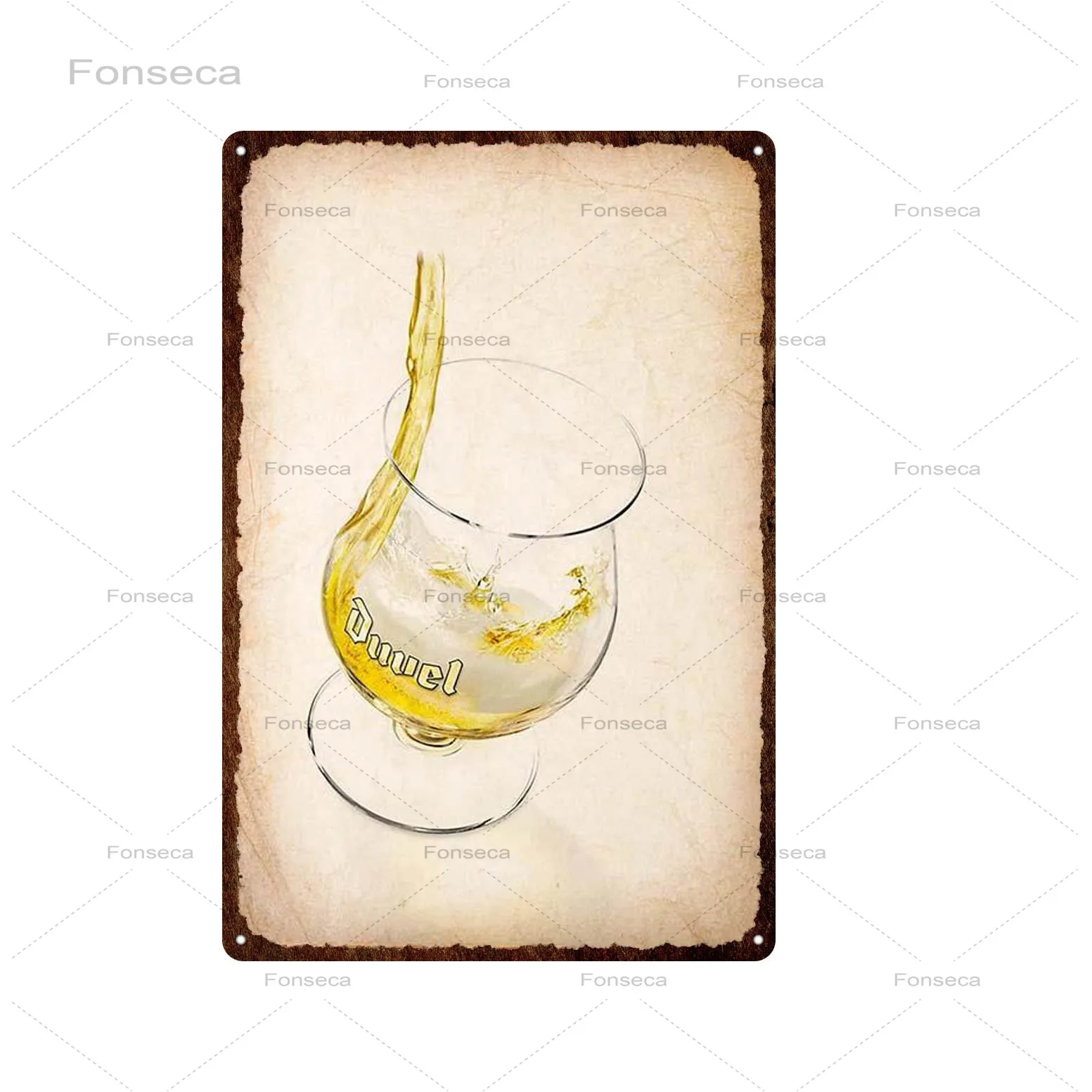 Винтажная декоративная металлическая табличка Duvel пиво оловянный знак бар паб