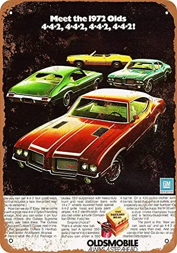 

SRongmao 8x12 металлический знак 1972 Oldsmobile 442 полная линия