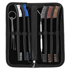 Набор для чистки ружья, 8 шт., двусторонний нейлоновый, латунный, стальной инструмент для чистки винтовки, аксессуары для охоты, с кожаным чехлом