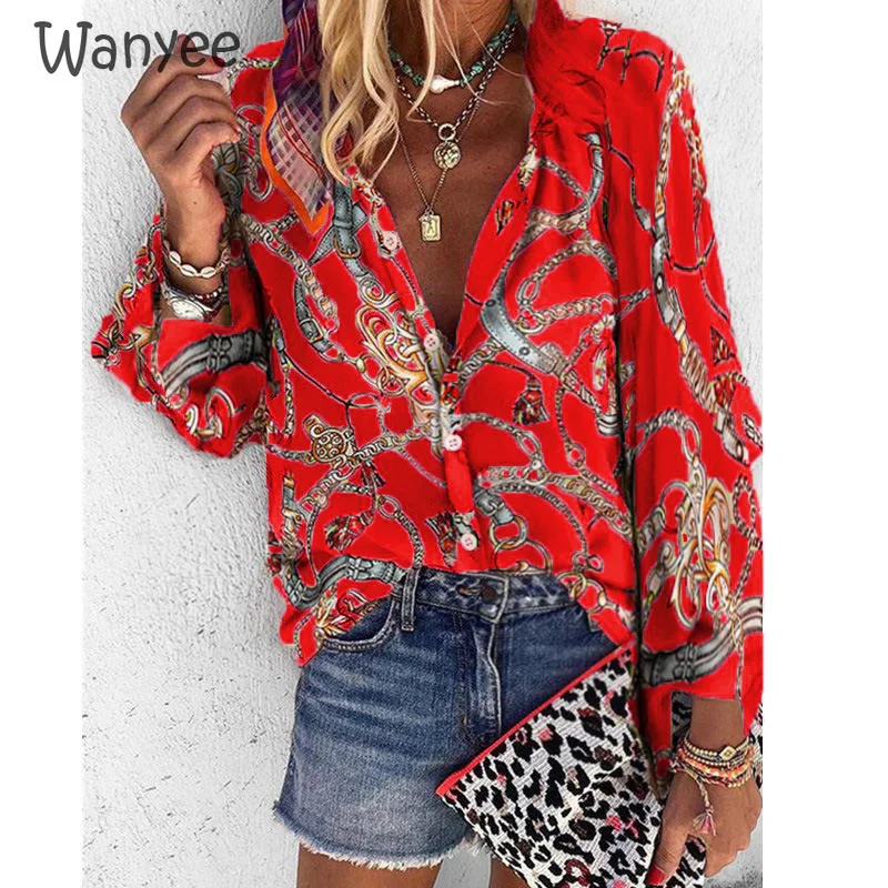

2021 Women's Clothing Spring And Autumn New Printed Stand-Up Collar Long-Sleeved Casual Top T-Shirt Beach Bohemian Holiday Style