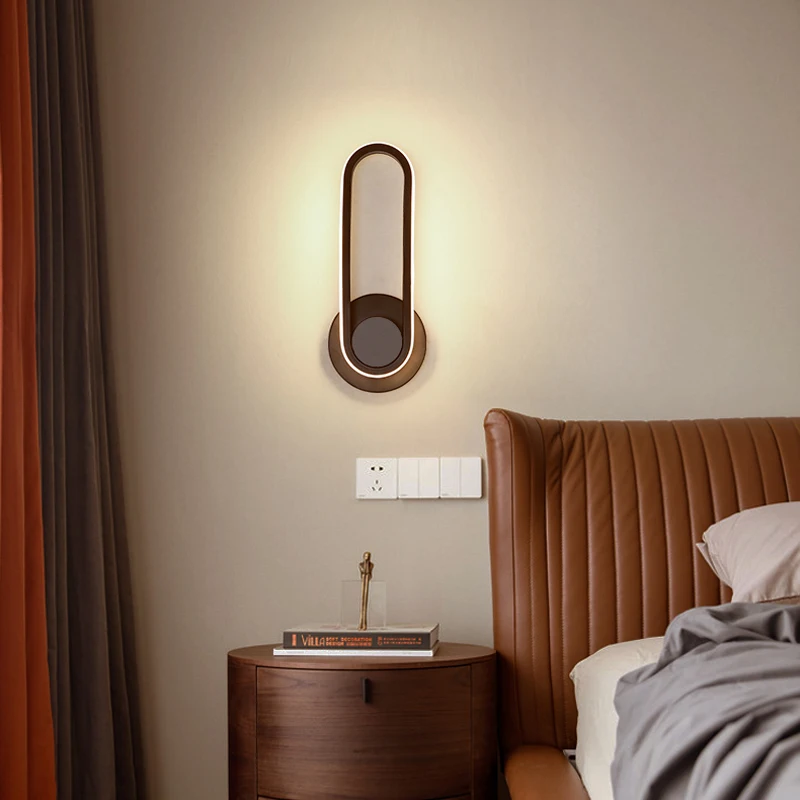 

Прикроватная настенная лампа, современный минималистичный вращающийся светодиодный светильник для спальни, креативный скандинавский фон ...