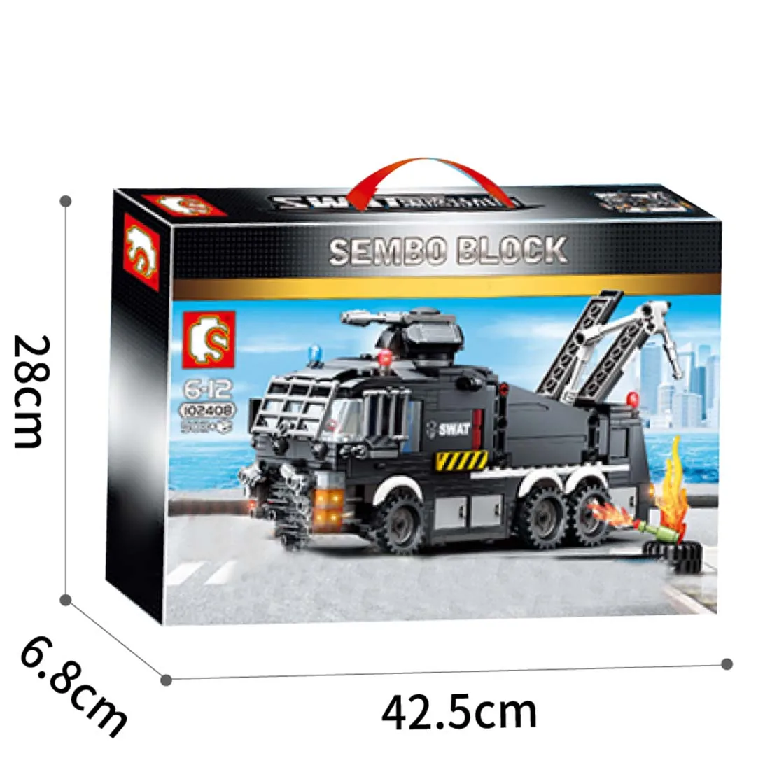 

503Pcs Military Series City Police Water Cannon Vehicle Bricks Model DIY Educational Bricks Toy For Children Toys Birthday Gift