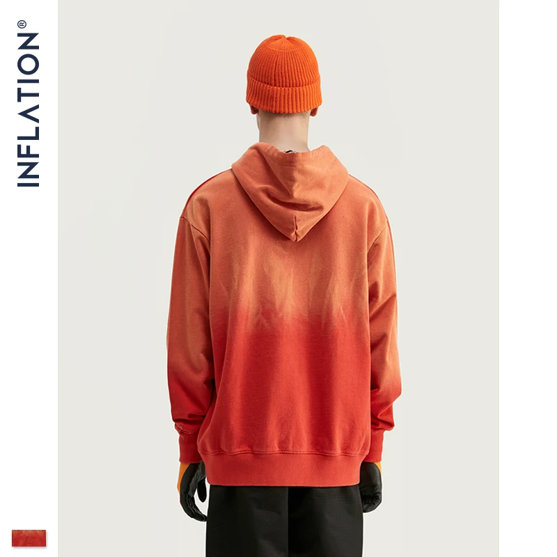 INFLATION мужские толстовки Dip Dye FW уличная оранжевая Мужская толстовка большого размера в стиле хип-хоп, хлопок, мужские зимние толстовки 9650W